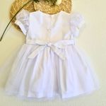 Vestido Batizado Renda Com Pérolas e Tule