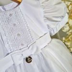 Vestido Batizado Saia Tule e Rendas