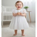 Vestido Batizado Tule Brilho