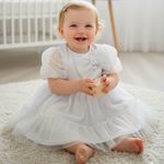 Vestido Batizado Tule Brilho