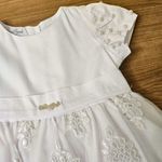 Vestido Batizado Tule com Renda e Pérolas