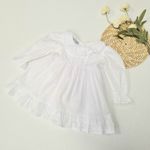 Vestido Batizado Manga Longa Voal com Calcinha