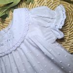Vestido Batizado Voal Poá