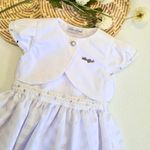 Vestido Batizado Xadrez Com Bolerinho
