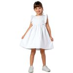 Vestido Infantil em Sarja Branco