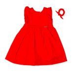 Vestido Infantil em Sarja Vermelho