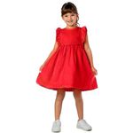 Vestido Infantil em Sarja Vermelho