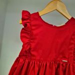 Vestido Infantil em Sarja Vermelho