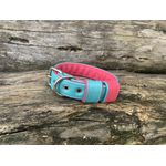 COLEIRA BABY LISA 3cm azul tiffany/rosa