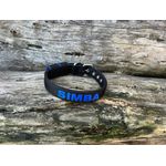 COLEIRA BABY PERSONALIZADA 3cm preta com nome em azul bic