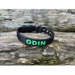COLEIRA BABY PERSONALIZADA 3cm preta com nome em verde bandeira