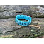 COLEIRA BABY PERSONALIZADA 3cm azul tiffany com nome em preto