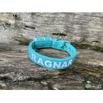 COLEIRA BABY PERSONALIZADA 3cm azul tiffany com nome em branco
