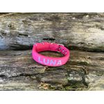 COLEIRA BABY PERSONALIZADA 3cm rosa com nome em rosa claro