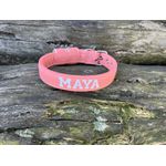 COLEIRA BABY PERSONALIZADA 3cm salmão com nome em branco