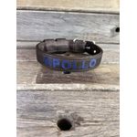 COLEIRA BABY PERSONALIZADA 3cm preta com nome em azul marinho