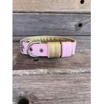 COLEIRA BABY PERSONALIZADA 3cm rosa bebê/dourado com nome em dourado