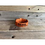 COLEIRA PERSONALIZADA 5cm laranja com nome preto (nome e telefone) 