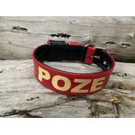 COLEIRA PERSONALIZADA 5cm vermelho/preto com nome em dourado