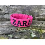 COLEIRA PERSONALIZADA 5cm pink com nome em preto