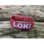 COLEIRA PERSONALIZADA 5cm bordô com nome em branco