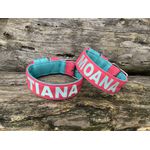 COLEIRA PERSONALIZADA 5cm rosa/azul tiffany com nome em azul tiffany