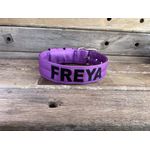 COLEIRA PERSONALIZADA 5cm roxa com nome em preto