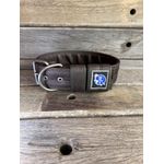 COLEIRA PERSONALIZADA 5cm marrom com nome militar