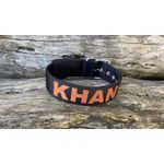 COLEIRA PERSONALIZADA 5cm preta com nome marrom