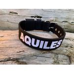 COLEIRA PERSONALIZADA 5cm preto com nome em branco