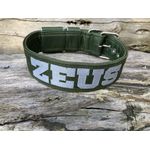 COLEIRA PERSONALIZADA 5cm militar com nome em prata