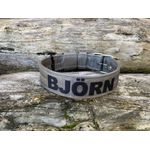 COLEIRA PERSONALIZADA 5cm cinza chumbo com nome em preto