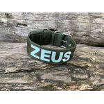 COLEIRA PERSONALIZADA 5cm militar com nome em verde água