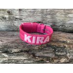 COLEIRA PERSONALIZADA 5cm rosa com nome em rosa claro