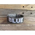 COLEIRA PERSONALIZADA 5cm cinza chumbo com nome em branco