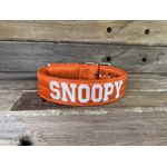 COLEIRA PERSONALIZADA 5cm laranja com nome em branco