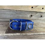 COLEIRA PERSONALIZADA 5cm azul com nome em branco