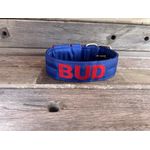 COLEIRA PERSONALIZADA 5cm azul bic com nome em vermelho 