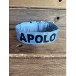 COLEIRA PERSONALIZADA 5cm azul bebê com nome em preto