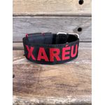 COLEIRA PERSONALIZADA 5cm preta com nome em vermelho