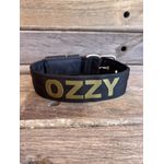 COLEIRA PERSONALIZADA 5cm preta com nome em verde militar