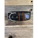 COLEIRA PERSONALIZADA 5cm preta com nome em laranja