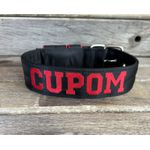 COLEIRA PERSONALIZADA 5cm preta com nome em vermelho