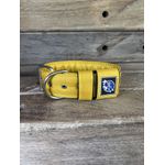 COLEIRA PERSONALIZADA 5cm amarela com nome em preto