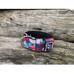 COLEIRA SUPERCONFORT 5cm círculos roxo com preto