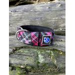 COLEIRA SUPERCONFORT 5cm xadrez rosa com preto