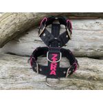 Peitoral universal personalizado poliéster premium preto com nome em rosa pink