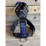 Peitoral universal personalizado poliéster premium preto com nome em azul bic