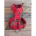 Peitoral universal personalizado poliéster premium vermelho com nome em preto