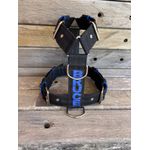 Peitoral universal personalizado poliéster comum preto com nome em azul bic